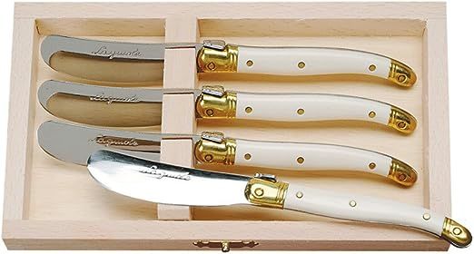 Jean Dubost Laguiole Cheese Butter Spreader Sets, Stainless Steel Blade with Ivory Handle, Set of... | Amazon (US)