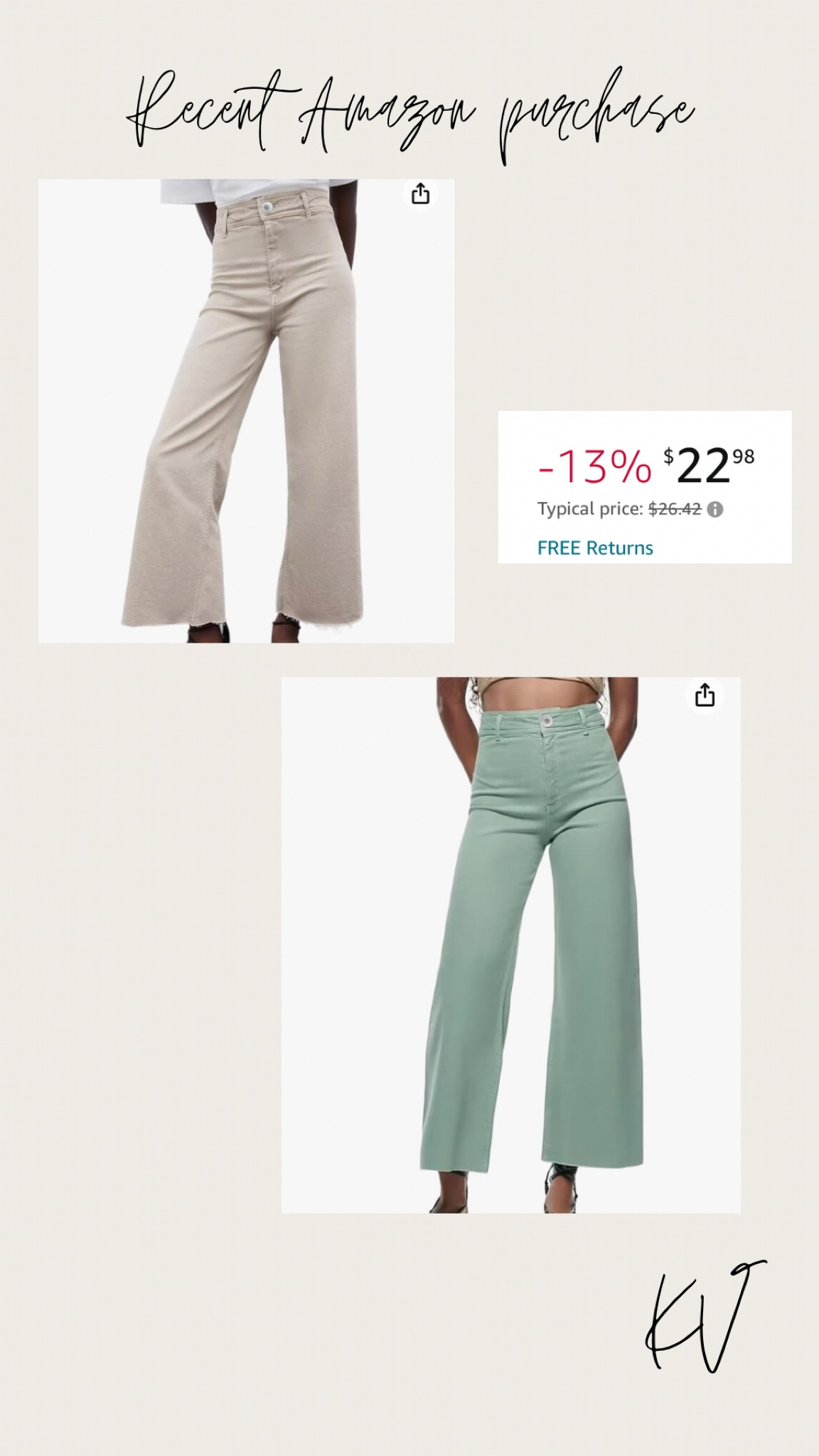 Trying out these wide leg pants! These are two essential colors that are lacking in my closet for bottoms! Hopefully these will not disappoint! 

#LTKfindsunder50 #LTKstyletip #LTKsalealert