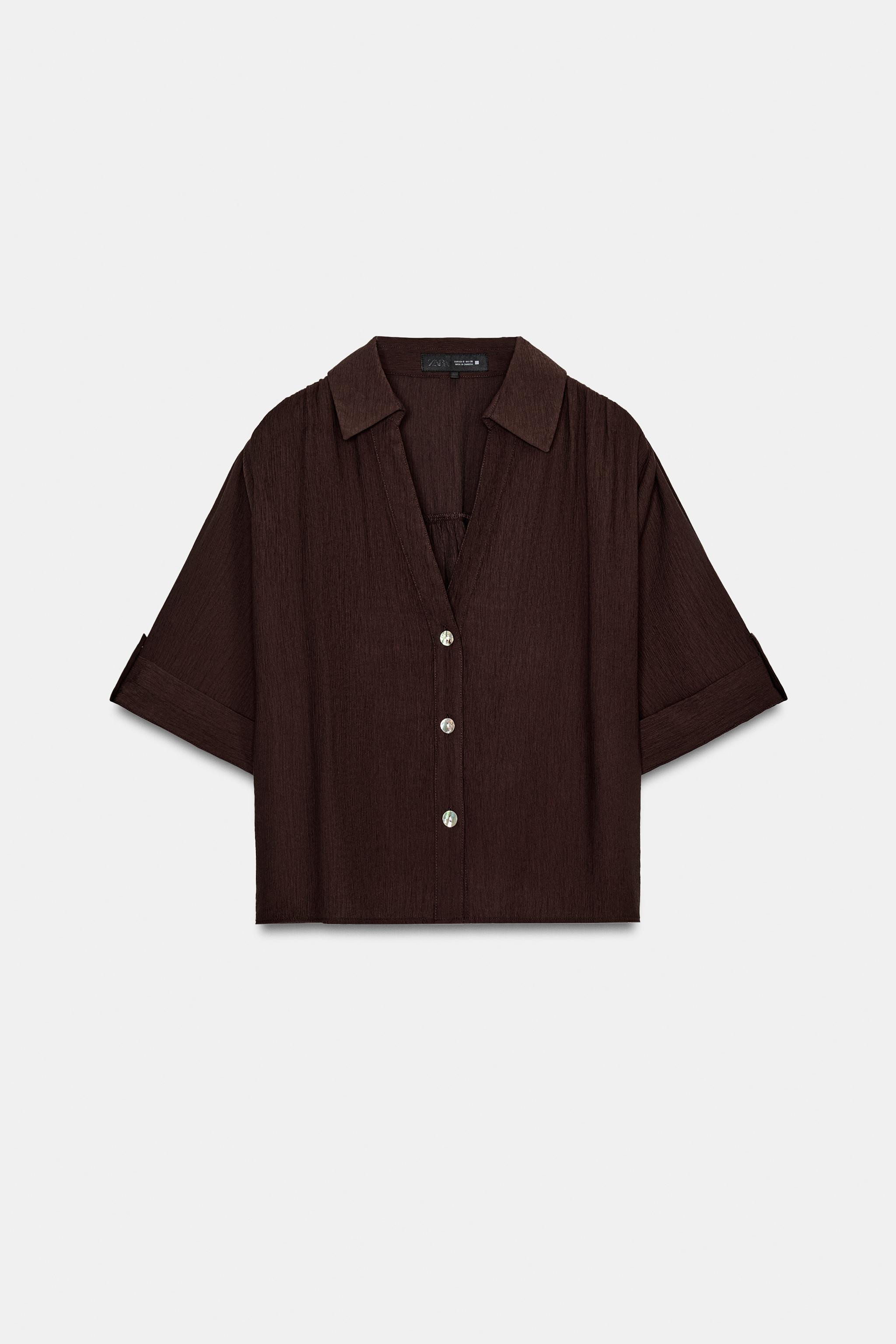 FLOWY SHORT SLEEVE SHIRT | Zara US