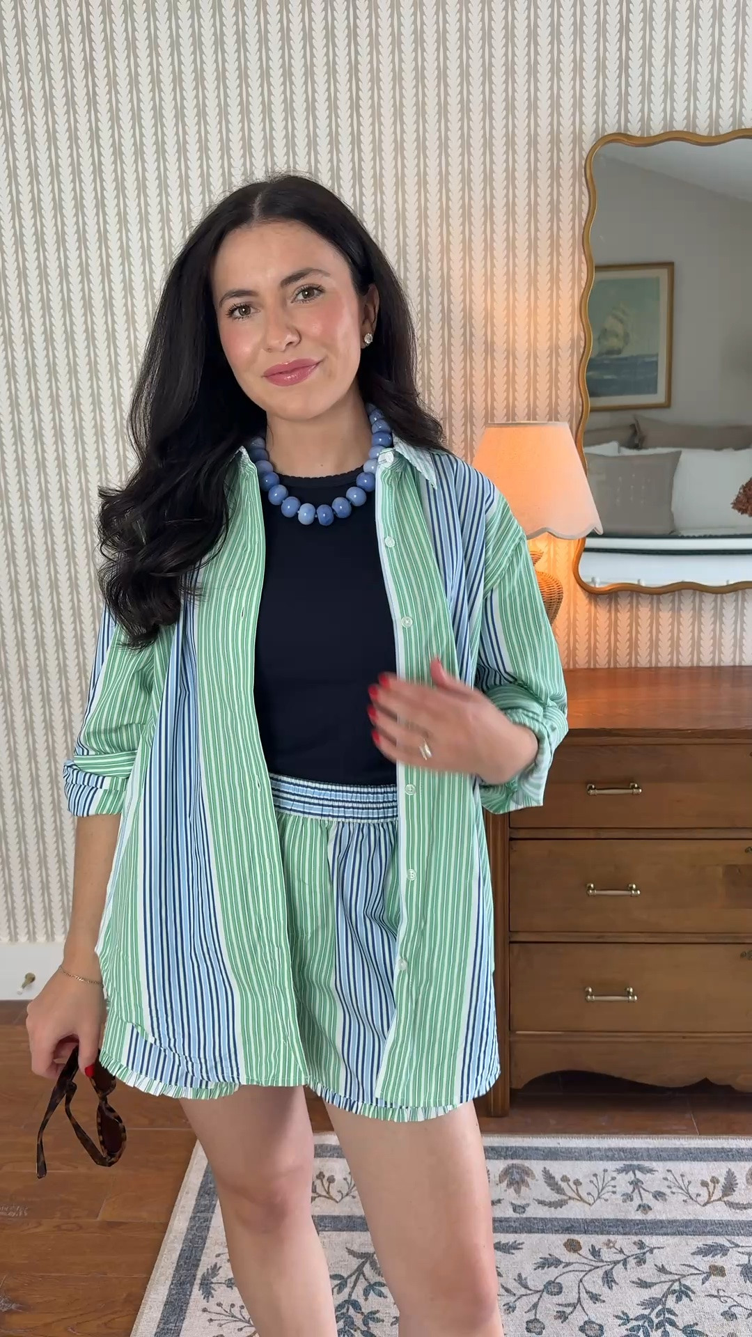 The cutest striped set for summer from @walmart! 🤍💙 #walmartpartner #walmartstyle
