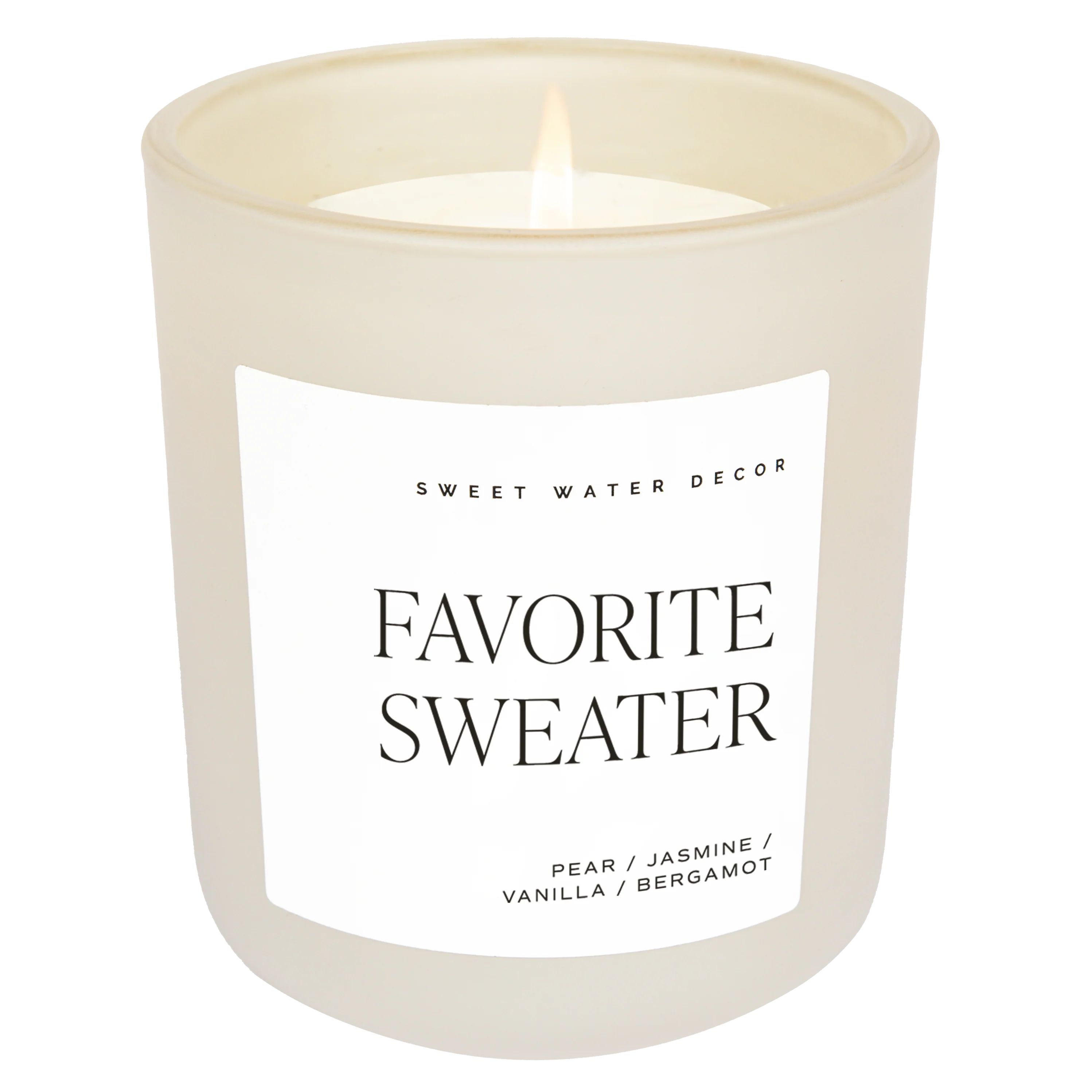 Favorite Sweater Soy Candle - Tan Matte Jar - 15 oz | Sweet Water Decor, LLC