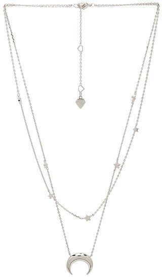 Wanderlust + Co Crescent & Constellation Layered Necklace in Silver | Revolve Clothing (Global)