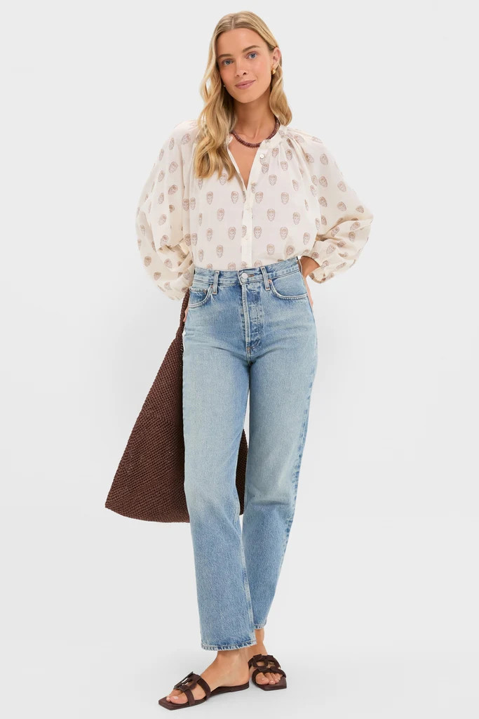 Orchid Echo Cotton Jacquard Sawyer Blouse | Tuckernuck (US)