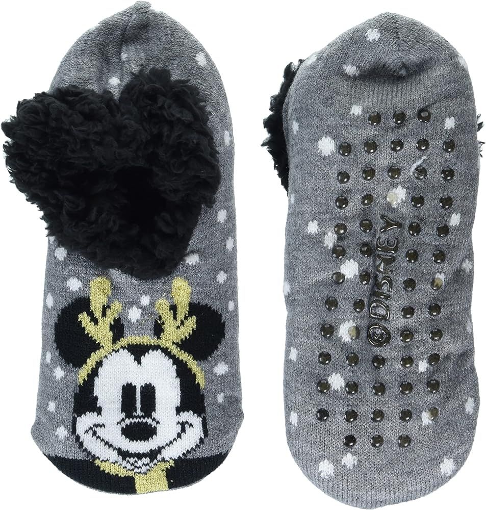Disney Women's Mickey Mouse Teddy Fur Slipper Socks | Amazon (US)