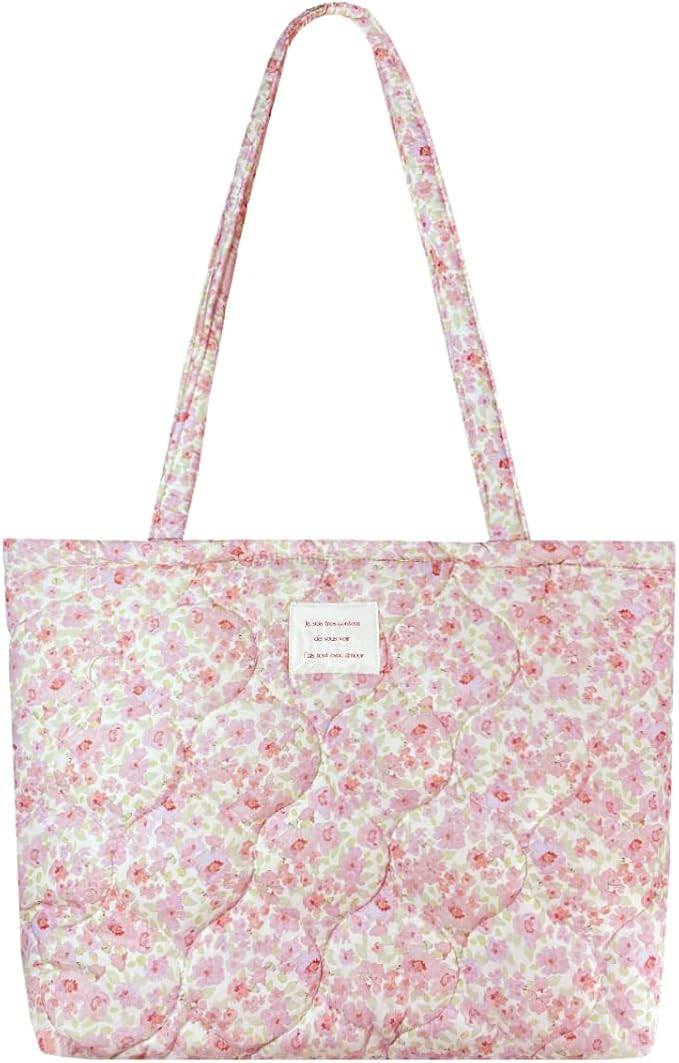 Sunwel Fashion Top Zipper Floral Quilted Bag Small Tote Bag for Women | Amazon (US)
