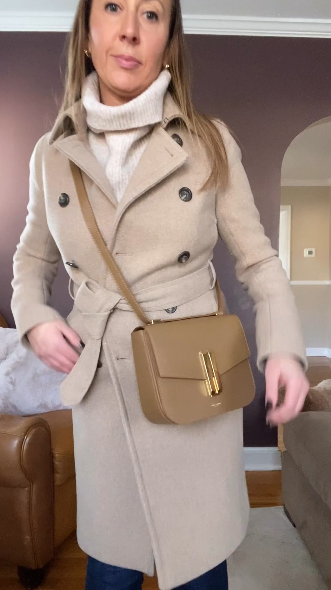 Opened up this new bag today and am obsessed. This is the Vancouver messenger bag in Dark Toffee. The leather is so soft and luxurious. It looks very expensive with a moderate price tag of $535. Has lots of room and you can wear it several different ways by shortening the strap.  Would make a great Valentines Day gift. //. Valentines. Work outfit. Handbag. Trench coat. Winter outfit



#LTKWorkwear #LTKSeasonal #LTKStyleTip