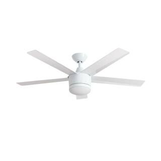 Home Decorators Collection Merwry 52 in. Integrated LED Indoor White Ceiling Fan with Light Kit a... | The Home Depot