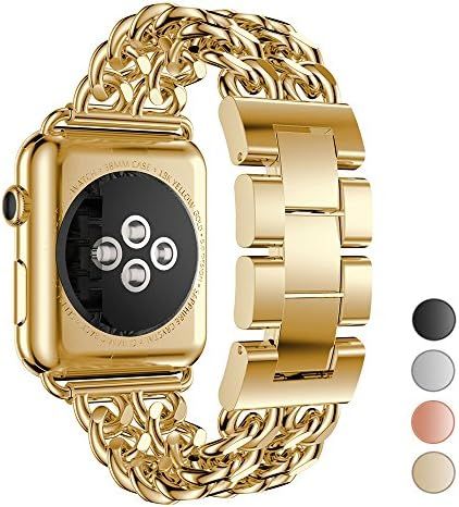 Seoaura Compatible Apple Watch Band 41mm 38mm 40mm, Stainless Steel Metal Cowboy Chain Style Repl... | Amazon (US)