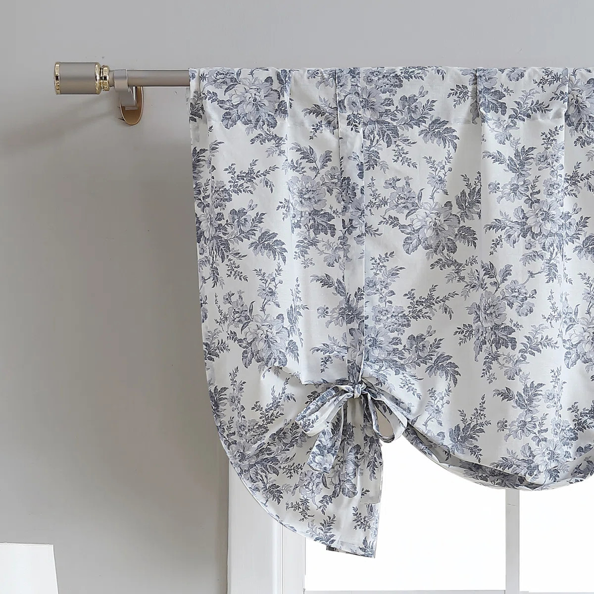 Laura Ashley Annalise Up Floral 100% Floral Tie Window Valance | Wayfair North America