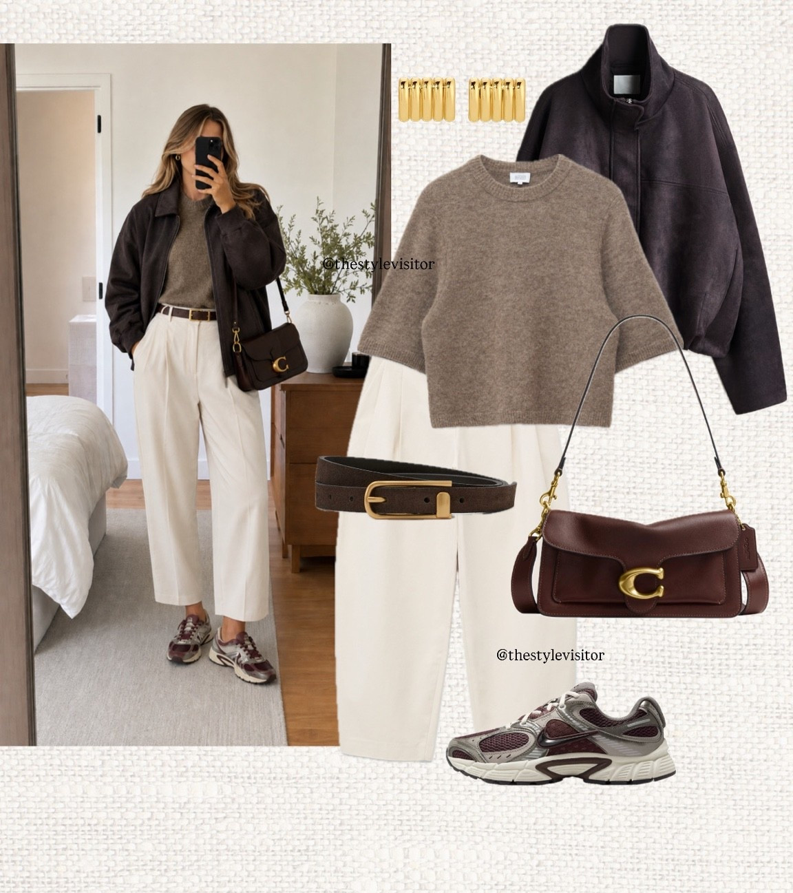 Transitional dressing done right 🤎 The easiest way to move into fall? Start with a neutral base, then layer in richer chocolate tones, lightweight knits and sneakers for that effortless in-between-season look.

Hit that ❤️ button to come back later to shop.

transitional outfits, fall transition outfits, early fall outfits, late summer outfits, fall outfit ideas, neutral outfits, casual chic outfits, everyday style, effortless outfits, elevated basics, capsule wardrobe, fall capsule wardrobe, neutral fall style, chocolate brown outfit, brown jacket, cropped trousers, knit sweater, sneaker outfits, casual fall style, classic style, minimalist outfits, fall fashion, autumn outfits, everyday outfits, wardrobe essentials

#LTKeurope #LTKautumn #LTKstyletip