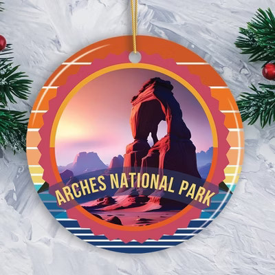 Arches National Park Retro Style Ornament, Utah Tourist Attraction and Gift  3 | Target