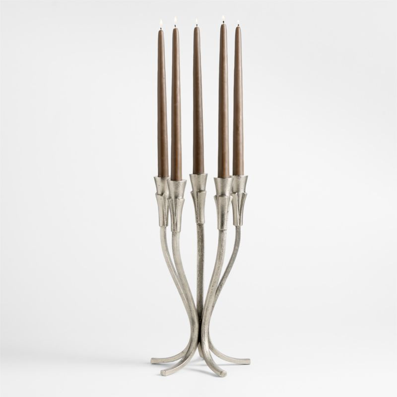 Peutre Antique Pewter Aluminum Taper Candelabra by Jeremiah Brent | Crate & Barrel | Crate & Barrel