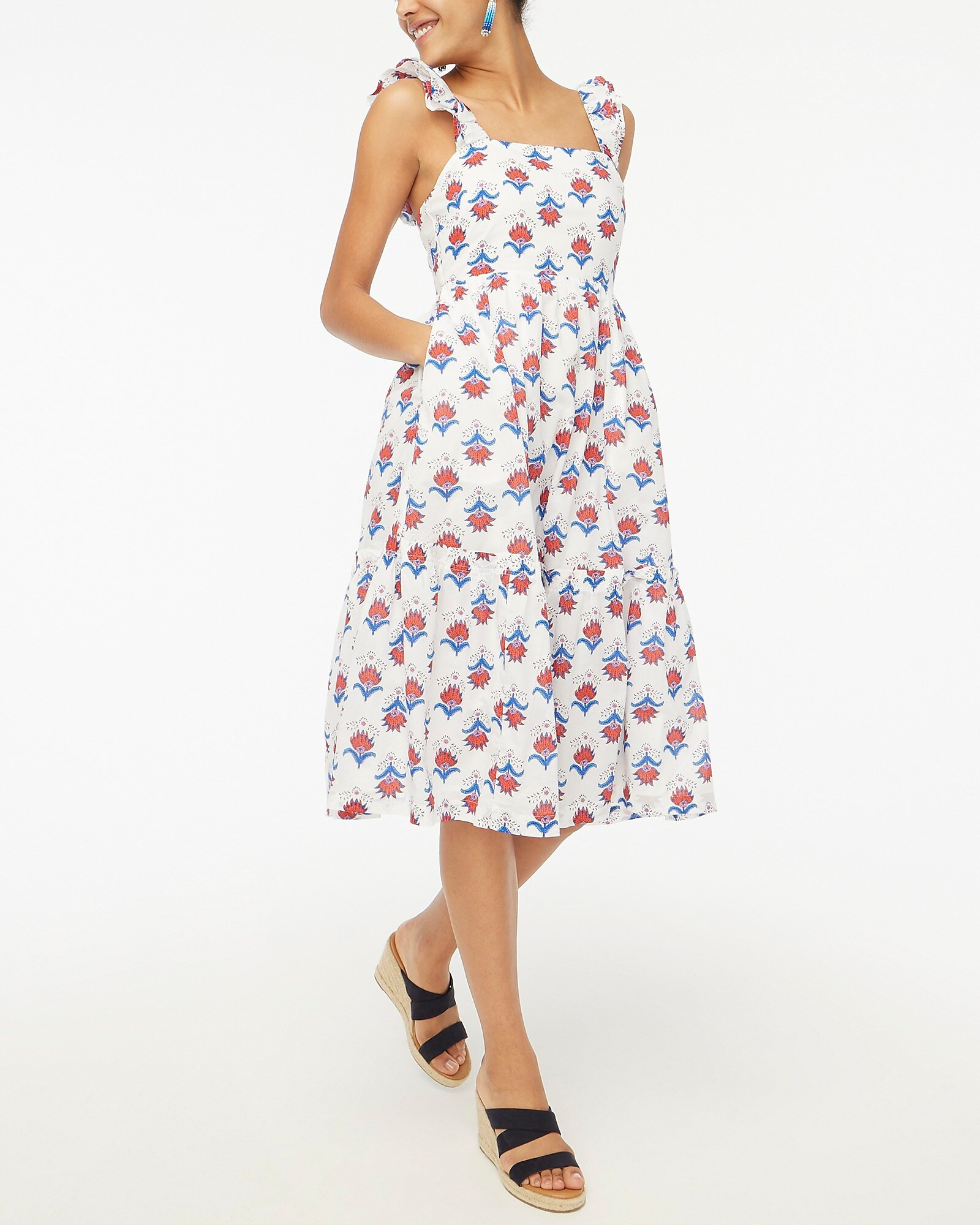 Squareneck midi dress | J.Crew Factory
