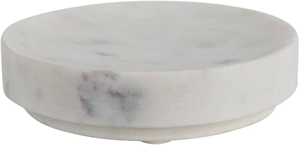 Creative Co-Op Marble Soap Dish, 5" L x 5" W x 1" H, White | Amazon (US)