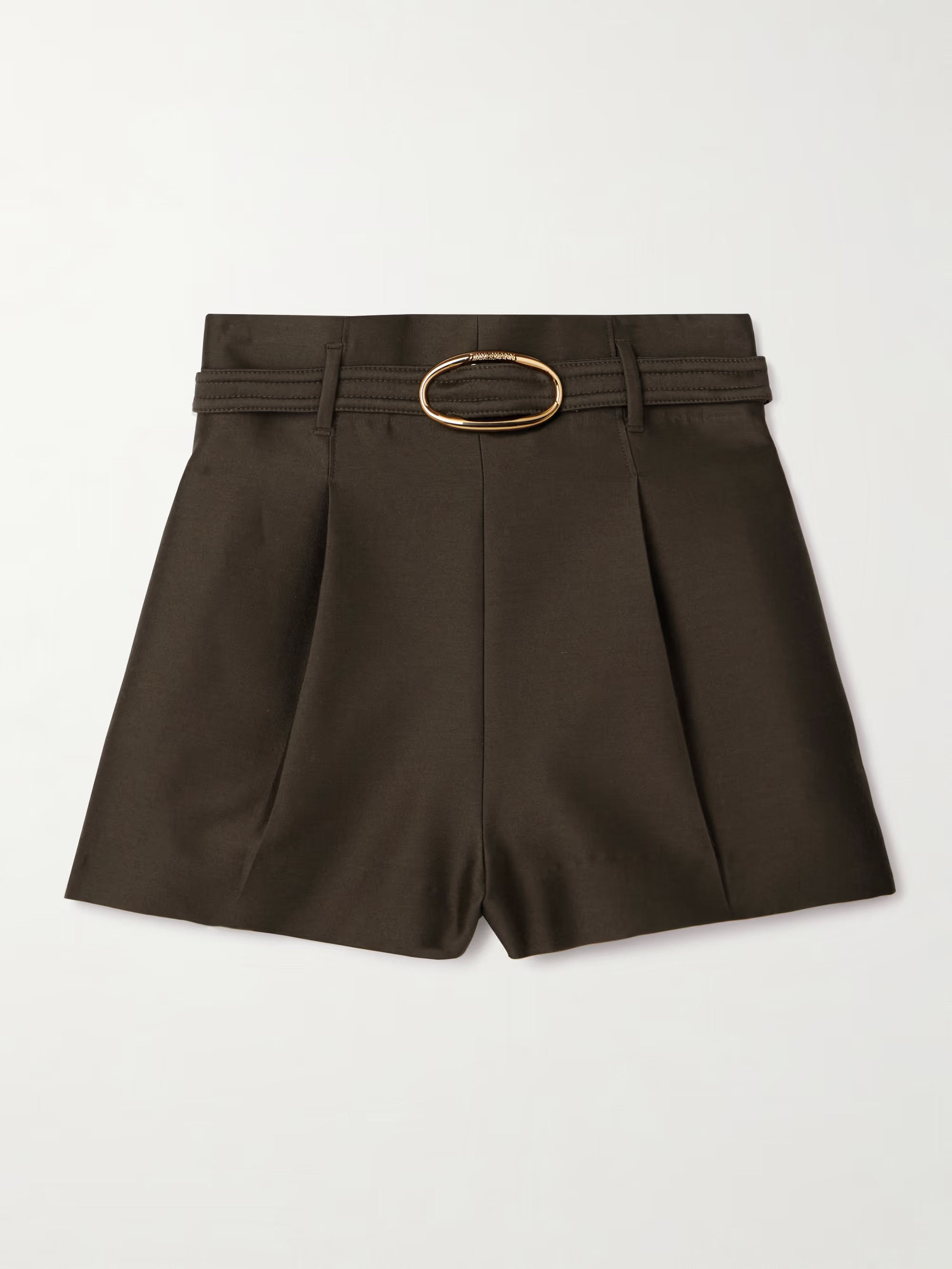 Illuminate belted pleated wool and silk-blend shorts | NET-A-PORTER (US)
