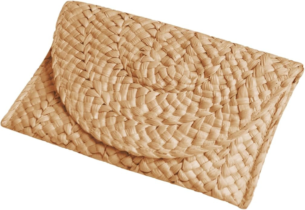 Fozehlad Straw Clutch Purse for Women, Woven Beach Straw Bags for Summer,Rattan Clutch For Girl V... | Amazon (US)