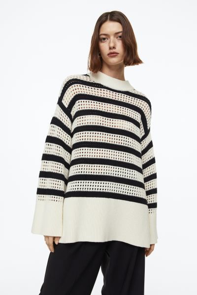 Oversized Pullover in Ajourstrick | H&M (DE, AT, CH, DK, NL, NO, FI)