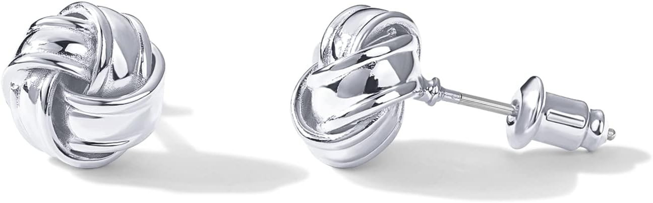 PAVOI 14K Gold Plated Sterling Silver Post Love Knot Stud Earrings | Gold Earrings for Women | Amazon (US)