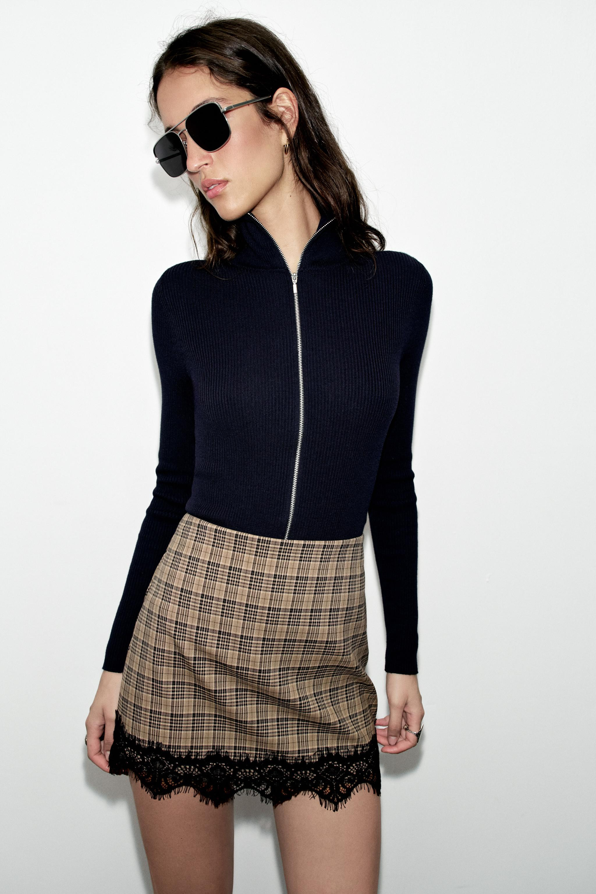 PLAID LACE SKORT | Zara US