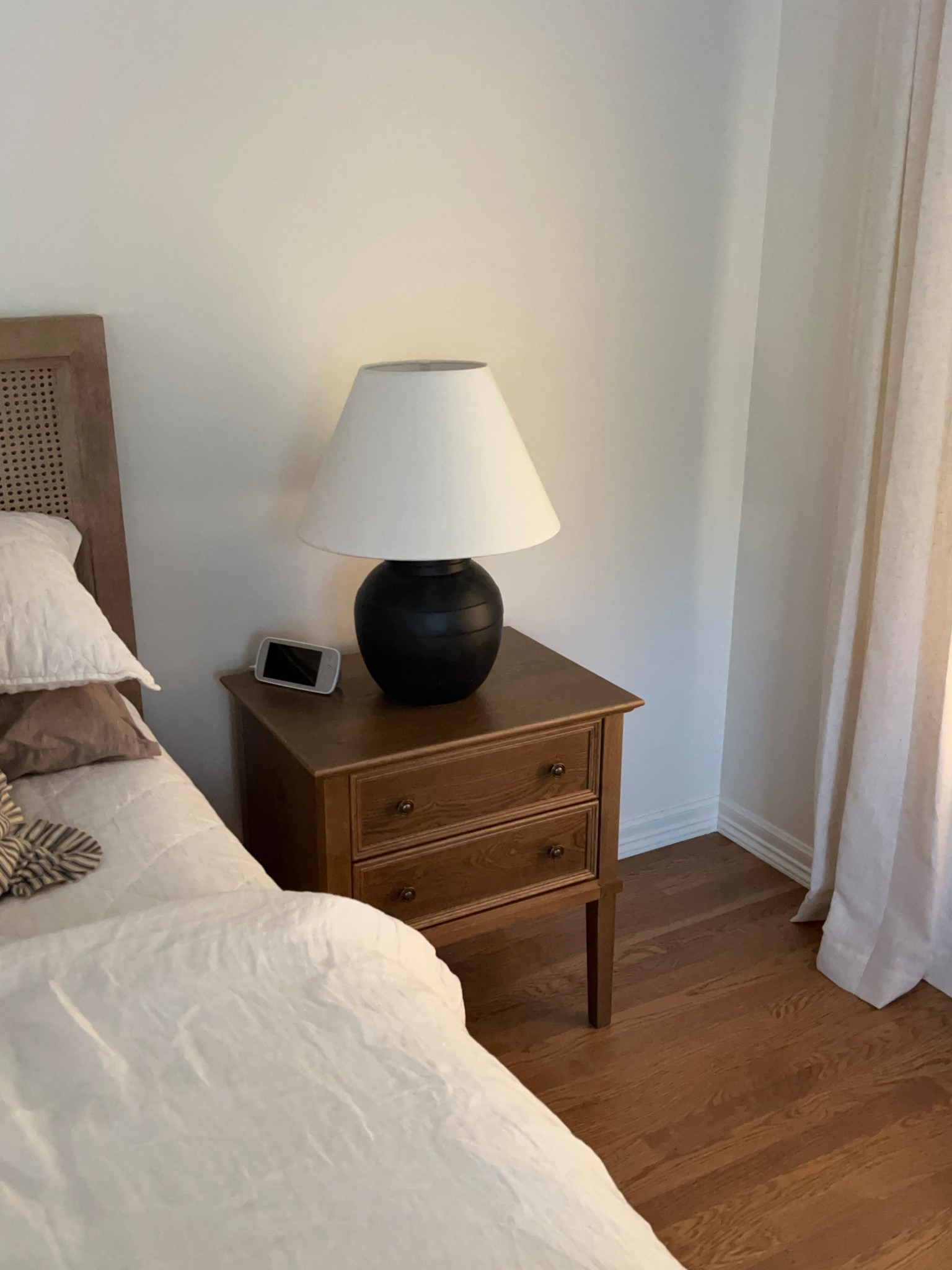 Amazon nightstand: TEAK 🌟 Ok impressed??? This is gorgeous. Real wood. You do have to put it together took about 30 minutes each night stand. Be gentle and take time reading instructions but it’s simple and they turned out stunning. No weird smell from the wood. Pottery barn similar?? LOVE. We bought two they are cohesive and the exact same. Pairs well with my pottery barn Sausolito collection in our bedroom. Good size and looks gorgeous for the price I can’t believe it. Super happy with these!! 

#LTKHome