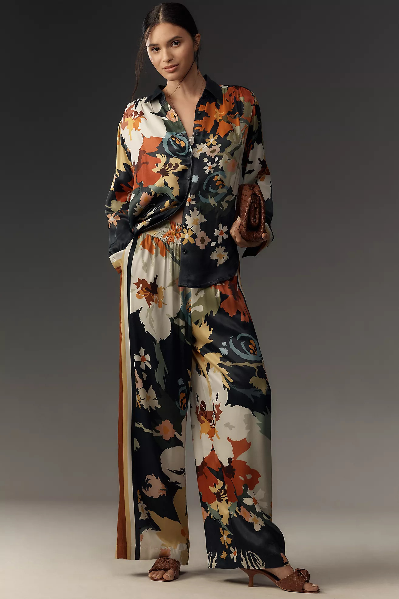 Conditions Apply Imara Satin Wide-Leg Pants | Anthropologie (US)