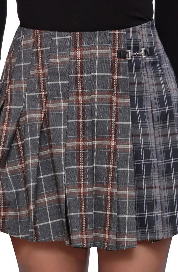 Mixed Plaid Pleated Miniskirt | Nordstrom Rack