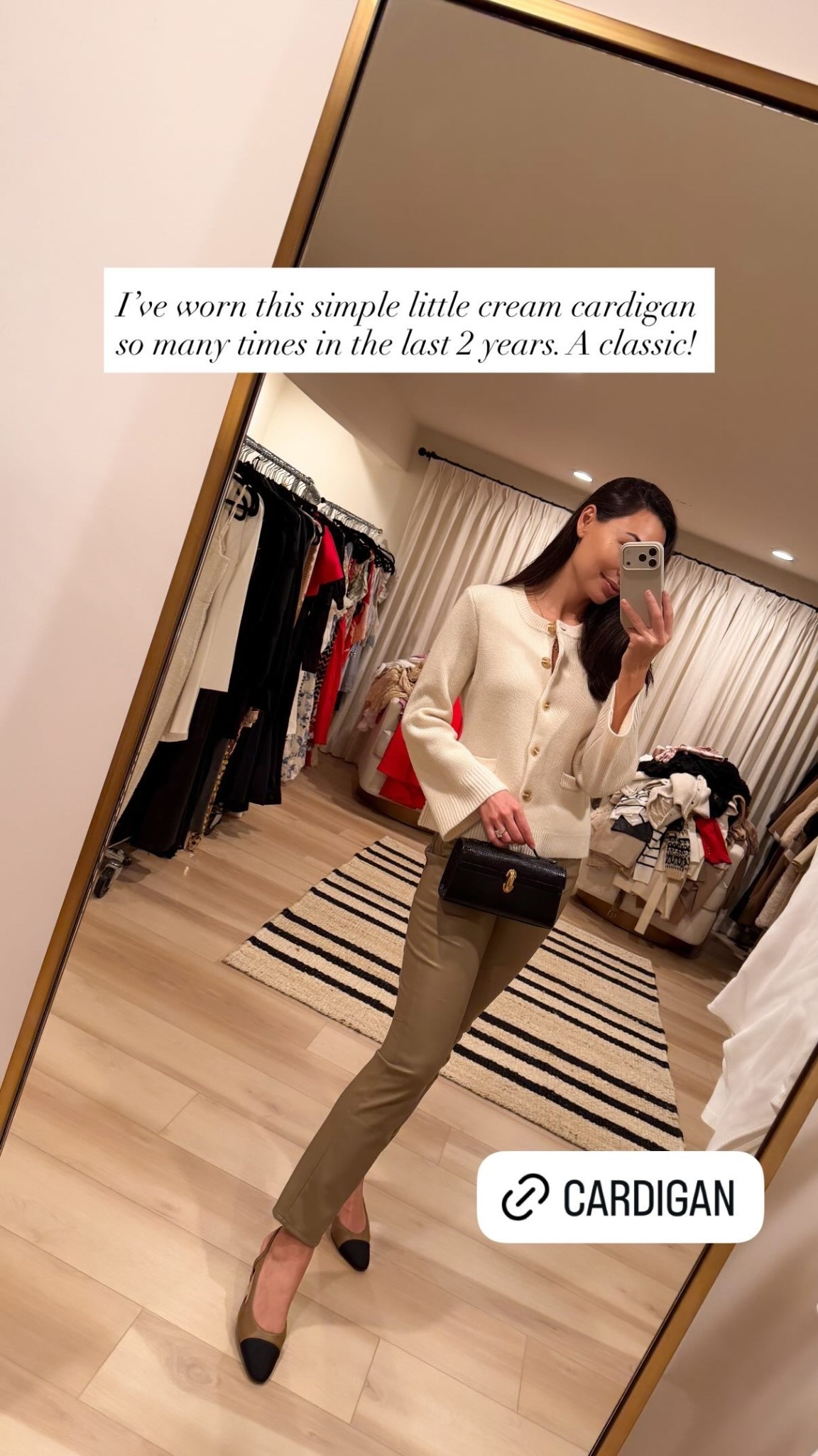 I’ve worn this simple little cream cardigan so many times in the last 2 years. Fall outfit, spring outfit, winter outfit, classic style, tan leather pants, workwear, Chanel sling back pumps. 

#LTKootd #LTKWorkwear #LTKSeasonal