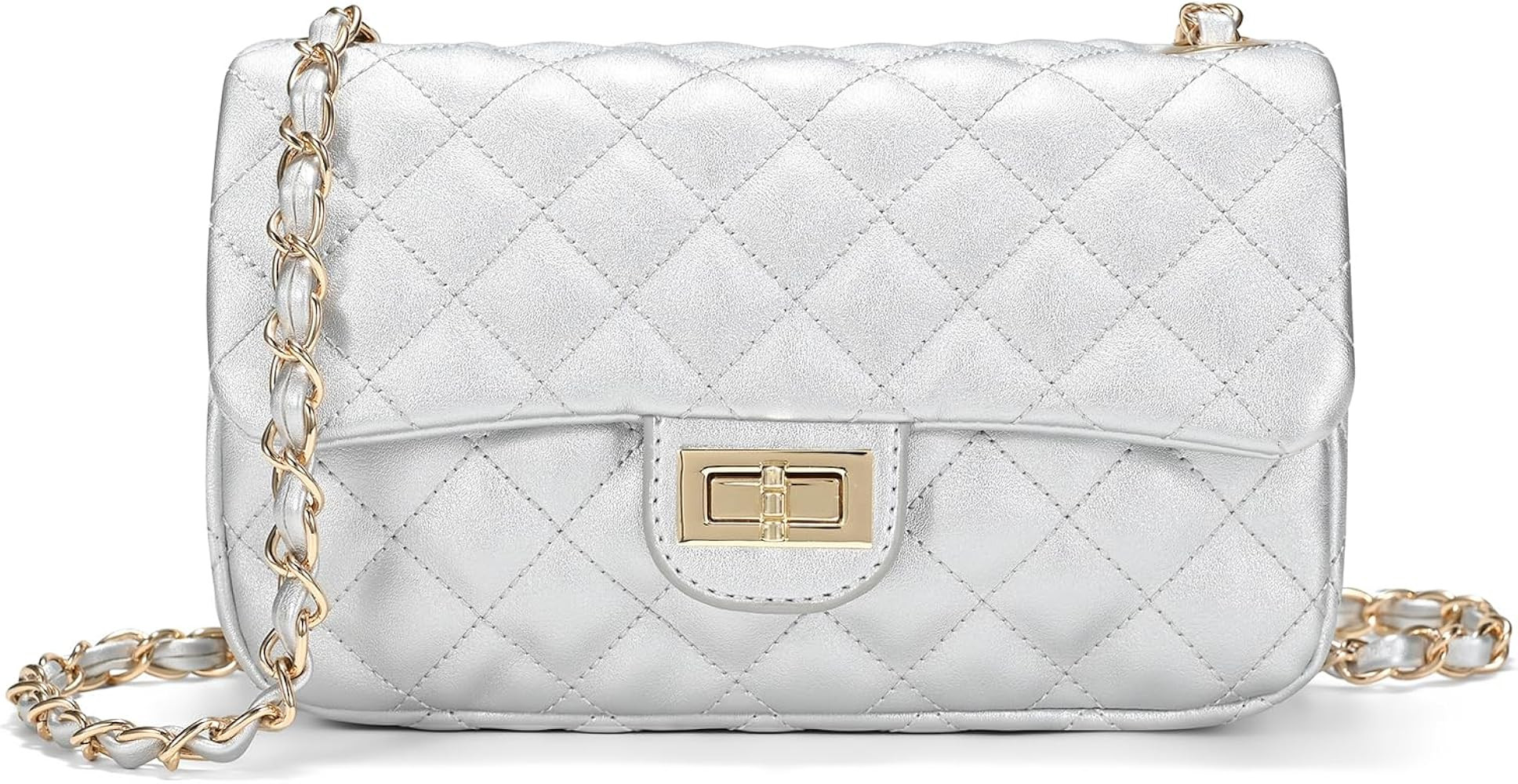Quilted Crossbody Bags for Women, Small Soft Shoulder Handbags, Ladies Mini Vegan Leather Clutch ... | Amazon (US)