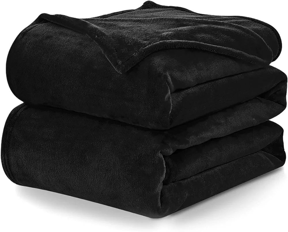CozyLux Fleece Blanket Throw Black - 300GSM Lightweight Plush Fuzzy Cozy Soft Blankets and Throws... | Amazon (US)