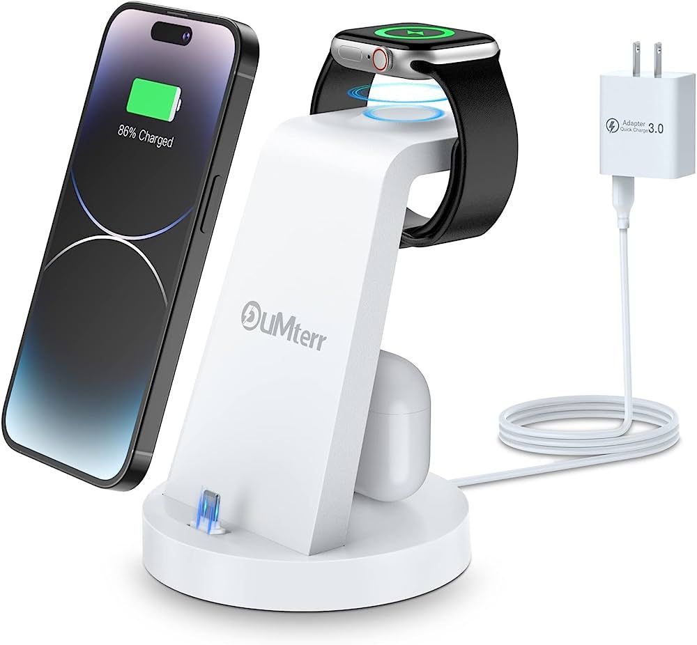 Charging Station for Multiple Devices,3 in 1 Fast Charging Station Dock for iPhone Series 14 Pro ... | Amazon (US)