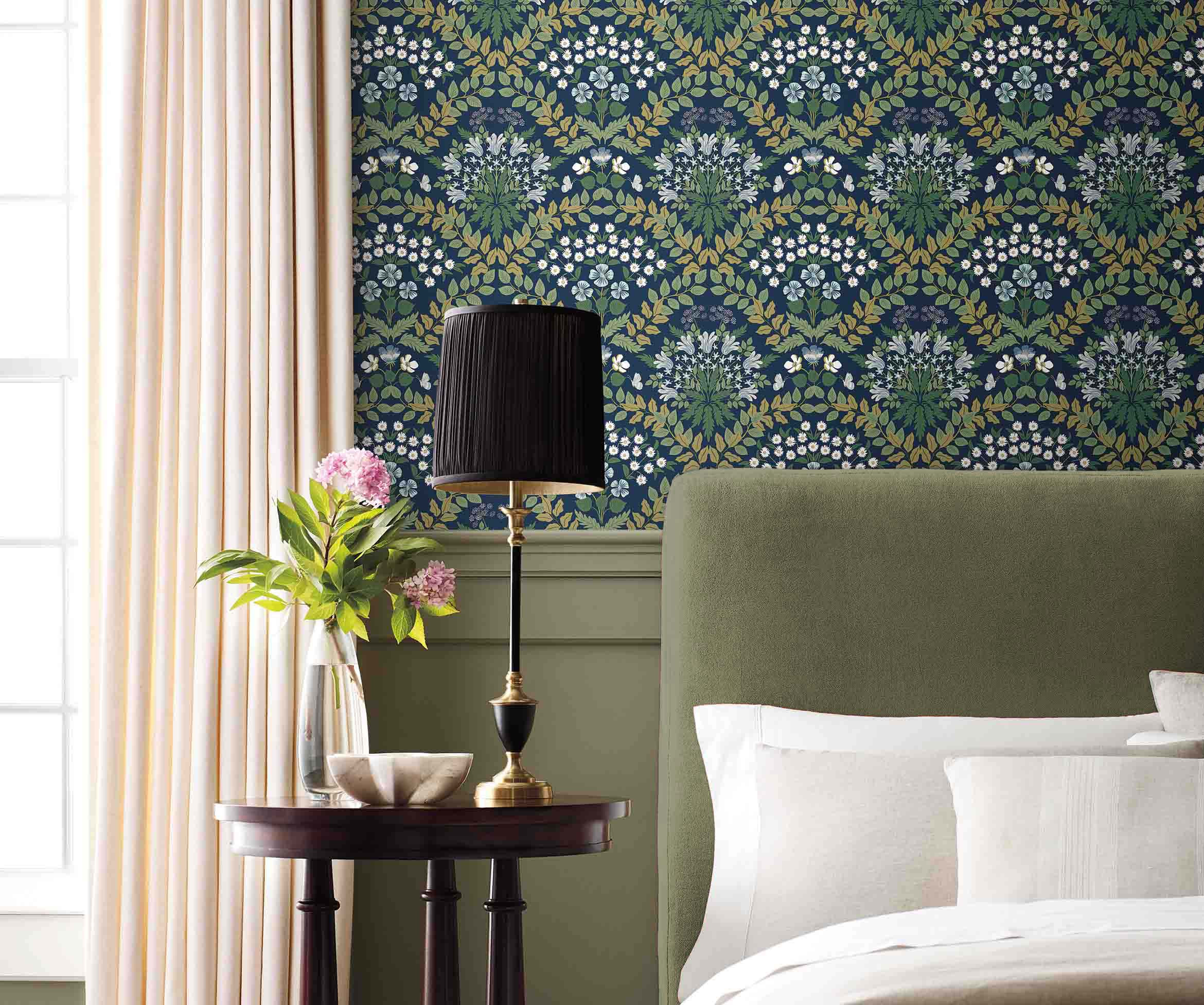 Bramble Wallpaper - Navy | Rifle Paper Co.