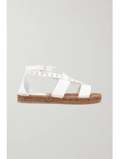 Jimmy Choo - Denise Studded Leather Espadrille Sandals - White | NET-A-PORTER (US)
