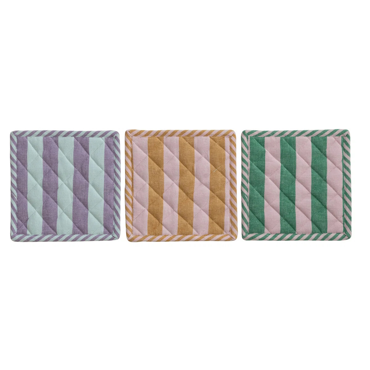 Woven Cotton Striped Pot Holder Set | Wayfair North America