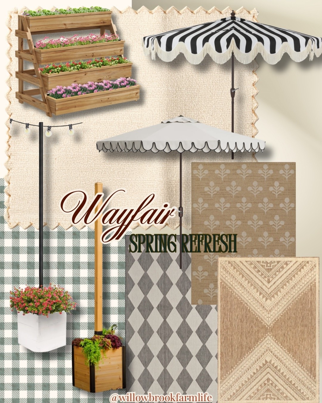 I love these scallopped umbrellas and the planters to hold lights or an umbrella! 

#LTKHome #LTKU #LTKdayinmylife