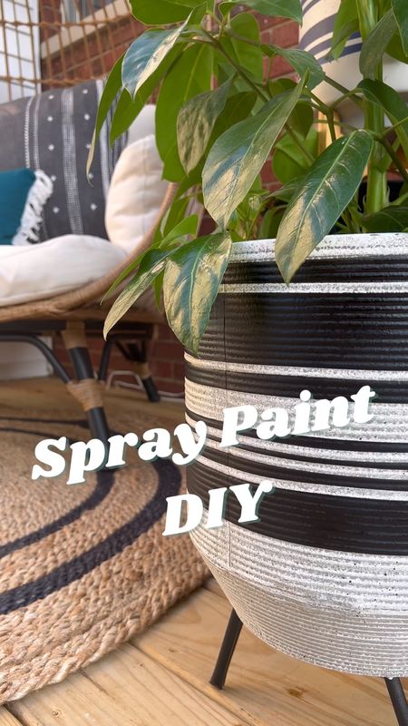 Easy and quick home renovation project! Create a custom planter with painters tape and spray paint. 

#LTKSeasonal #LTKhome
