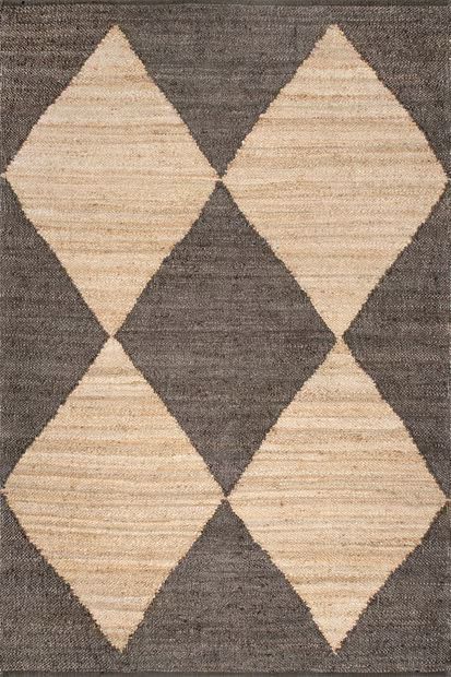 Black Jute Harlequin Trellis 8' x 10' Area Rug | Rugs USA