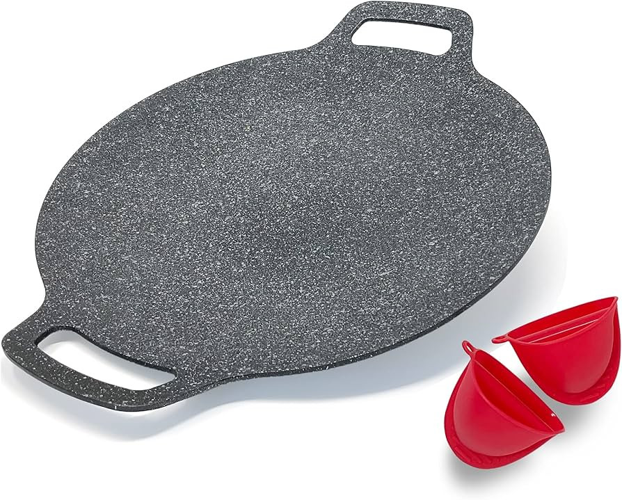 Korean Style BBQ Grill Pan for Stove Top, Camping and IH, 13" Round Griddle With Double Bottom, N... | Amazon (US)