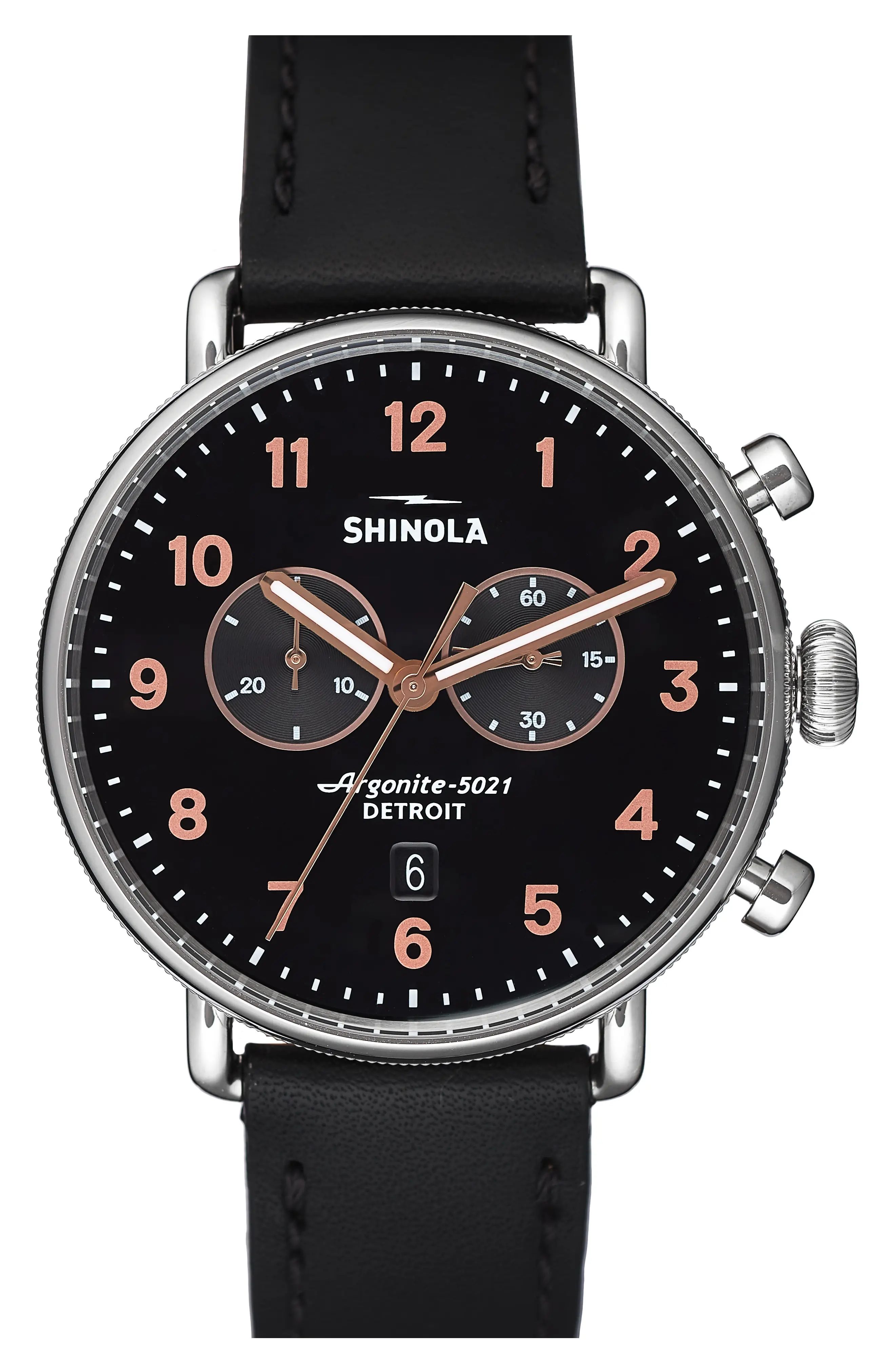 Shinola The Canfield Chrono Leather Strap Watch, 43mm | Nordstrom
