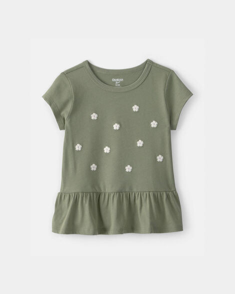 OshKosh B'gosh Toddler Girls Girl Floral Embroidered Top - Green 2T Green | Carter's Inc