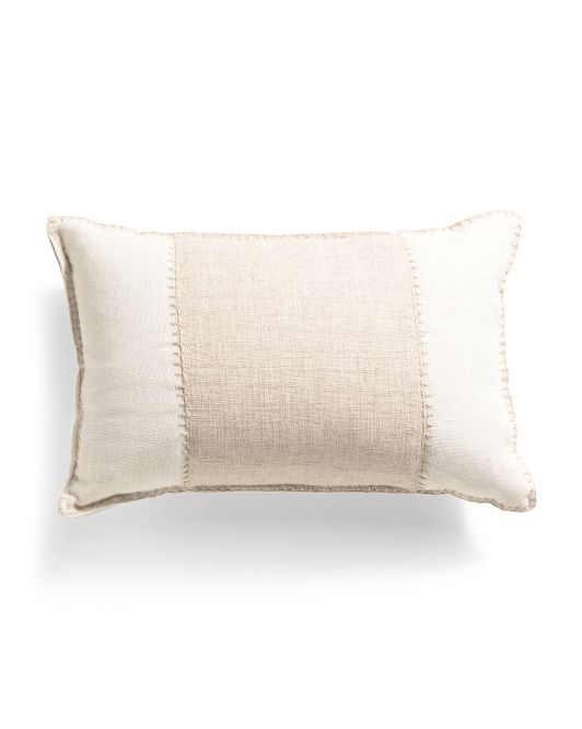 14x22 Linen Blend Patchwork Pillow | TJ Maxx
