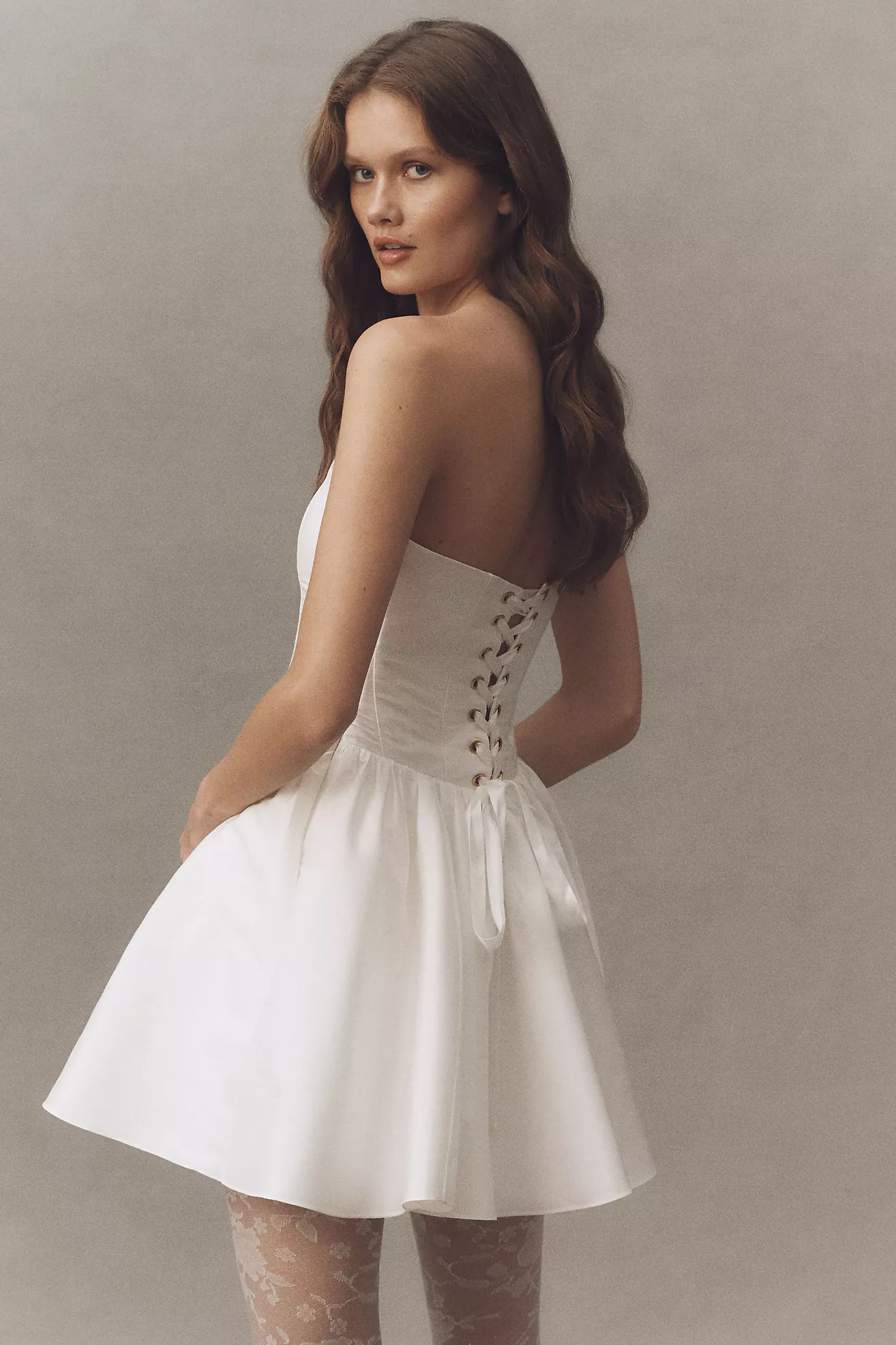 BHLDN Strapless Corset Fit & Flare Mini Dress | Anthropologie (US)