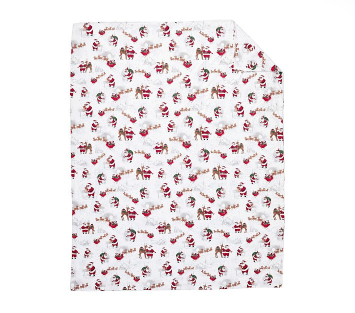 Flannel Heritage Santa Organic Duvet Cover & Shams | Pottery Barn (US)