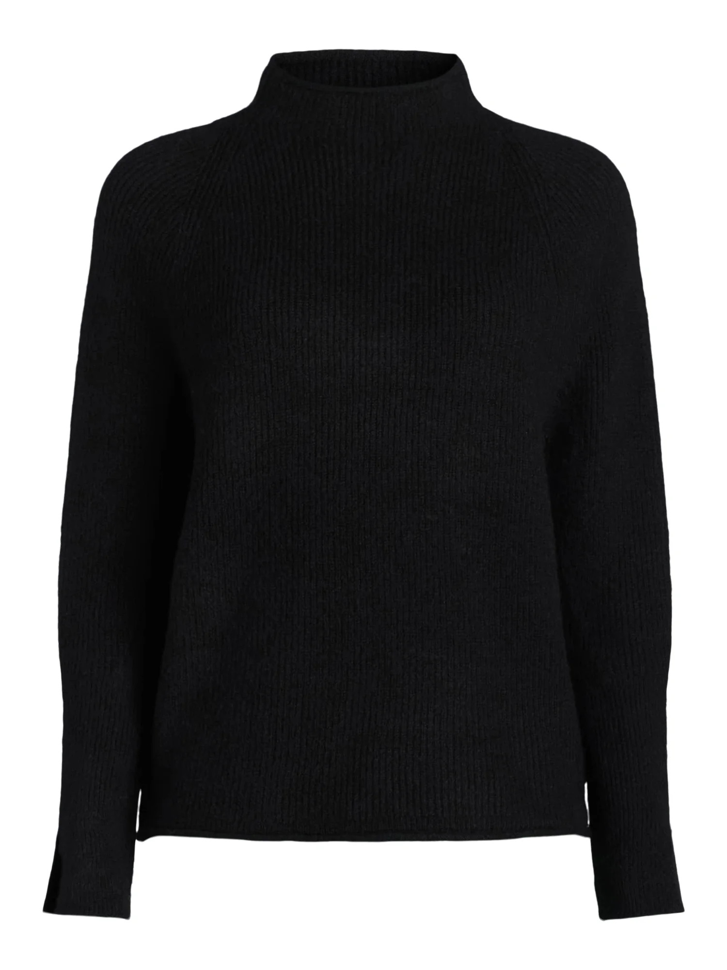 Scoop Women's Ribbed Mock Neck Sweater, Lightweight, Sizes XS-XXL | Walmart (US)