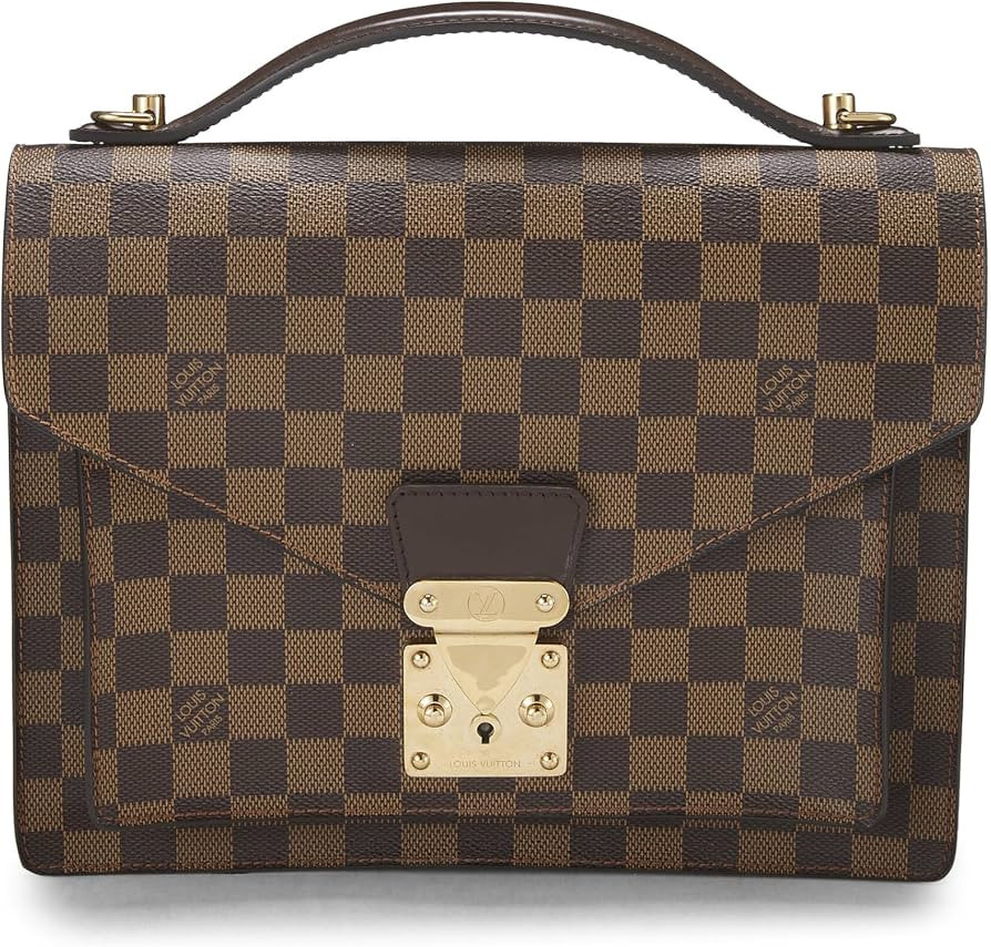 Amazon.com: Louis Vuitton, Pre-Loved Damier Ebene Monceau, Brown : Luxury Stores | Amazon (US)