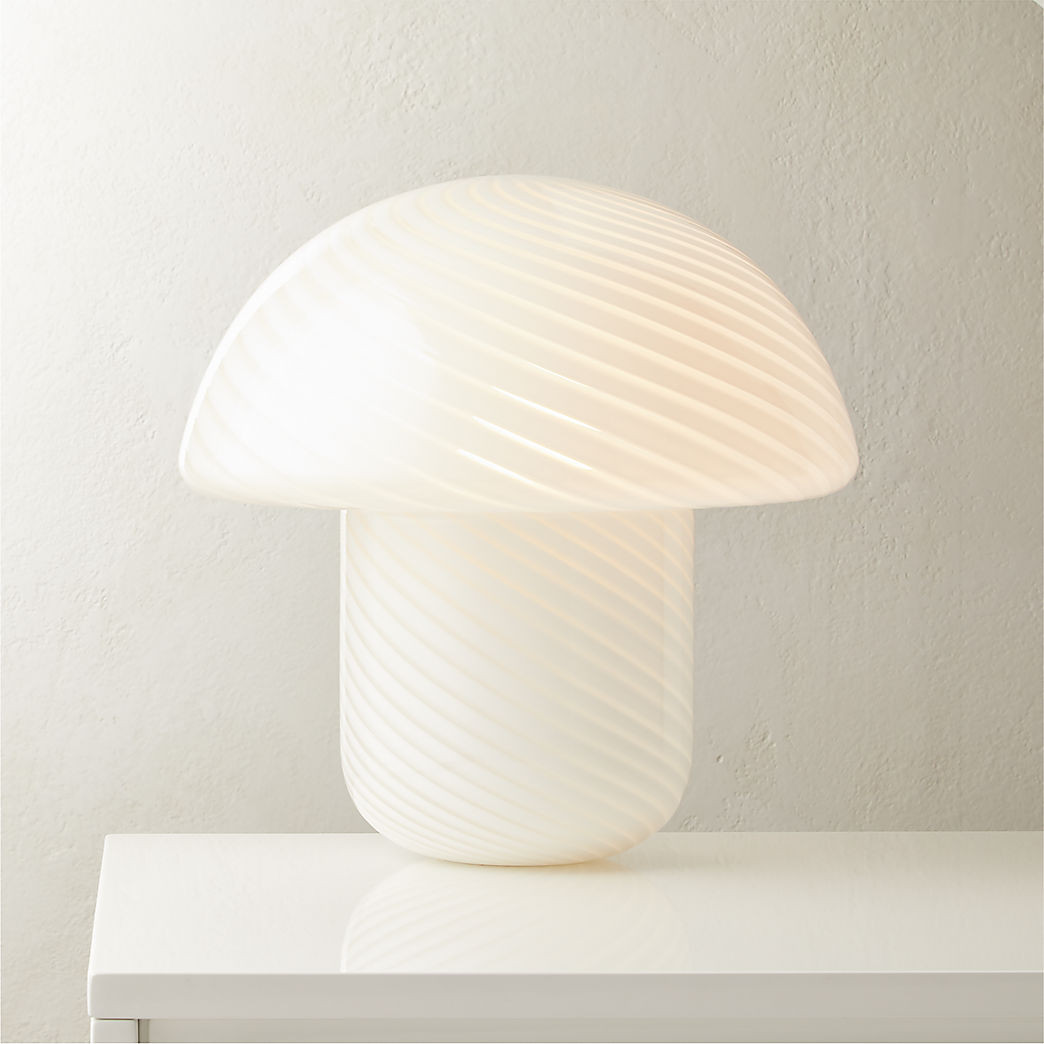 Senza White Glass Table Lamp + Reviews | CB2 | CB2