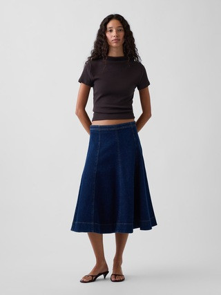 Denim Tulip Midi Skirt | Gap (US)