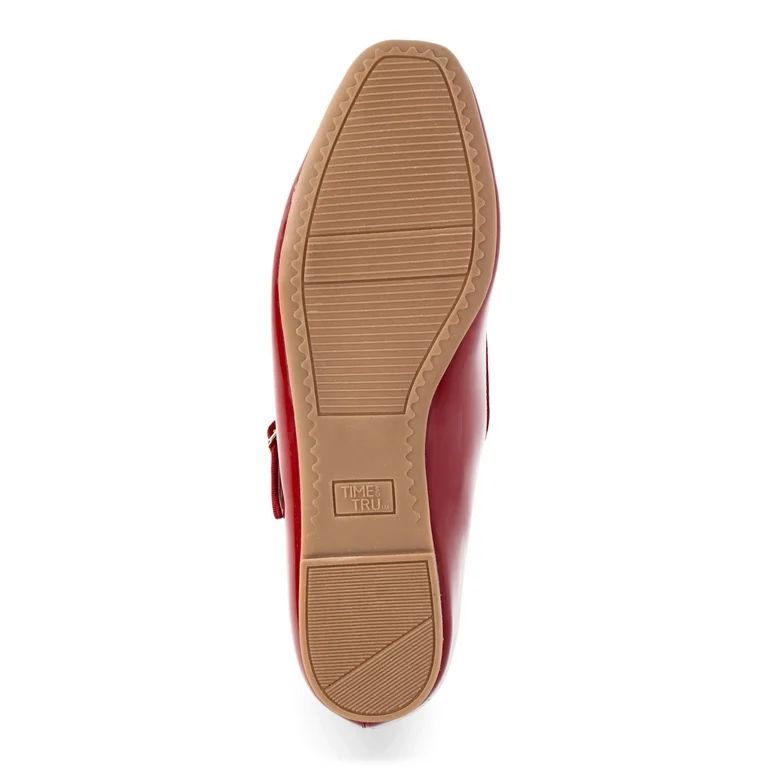 Time and Tru Women's Faux Leather Mary Jane Flats, Sizes 6-11 | Walmart (US)