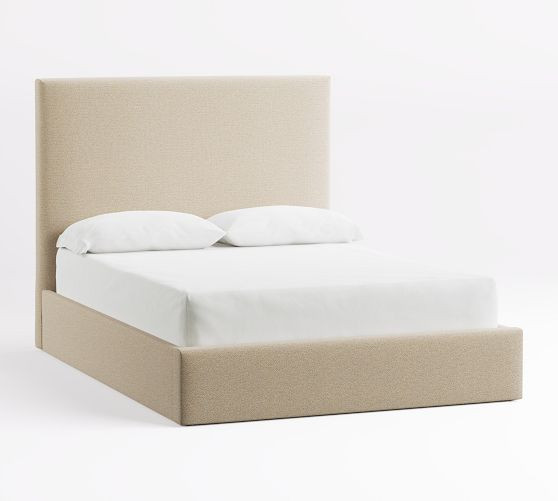 Raleigh Square Upholstered Platform Bed | Pottery Barn (US)