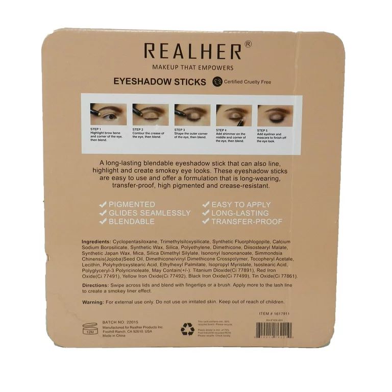 RealHer Power Wear Shadow Stick Eyeshadow 4 Pack | Walmart (US)