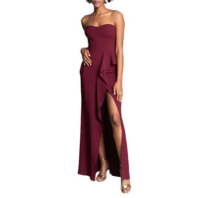 Dress the Population Kai Strapless Gown in Rouge at Nordstrom, Size Medium | Nordstrom